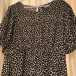 SCOOP NYC for Walmart Black Empire Waist Polka Dot Dress